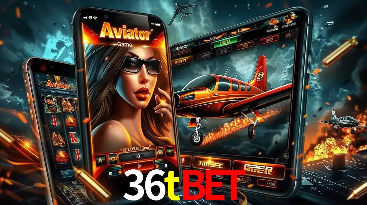 O popular jogo de apostas Aviator exibido em vários celulares e tablets, mostrando a interface emocionante e a ação de voo disponíveis para jogar agora no 36tbet.