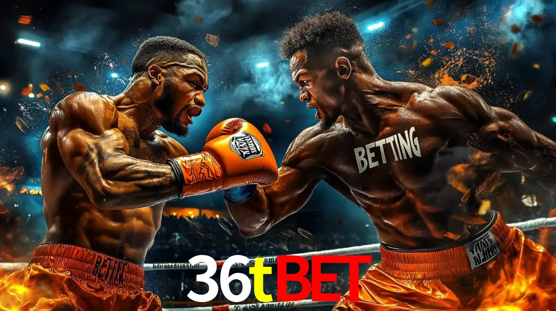 Dois boxeadores em uma luta intensa e explosiva, representando a adrenalina e as oportunidades de apostas em esportes de combate disponíveis na plataforma 36tbet.