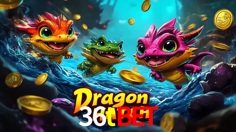 Arte promocional do jogo Dragon Hatch com três adoráveis dragões bebês nadando entre moedas de ouro, um dos slots mais divertidos para jogar no cassino 36tbet.