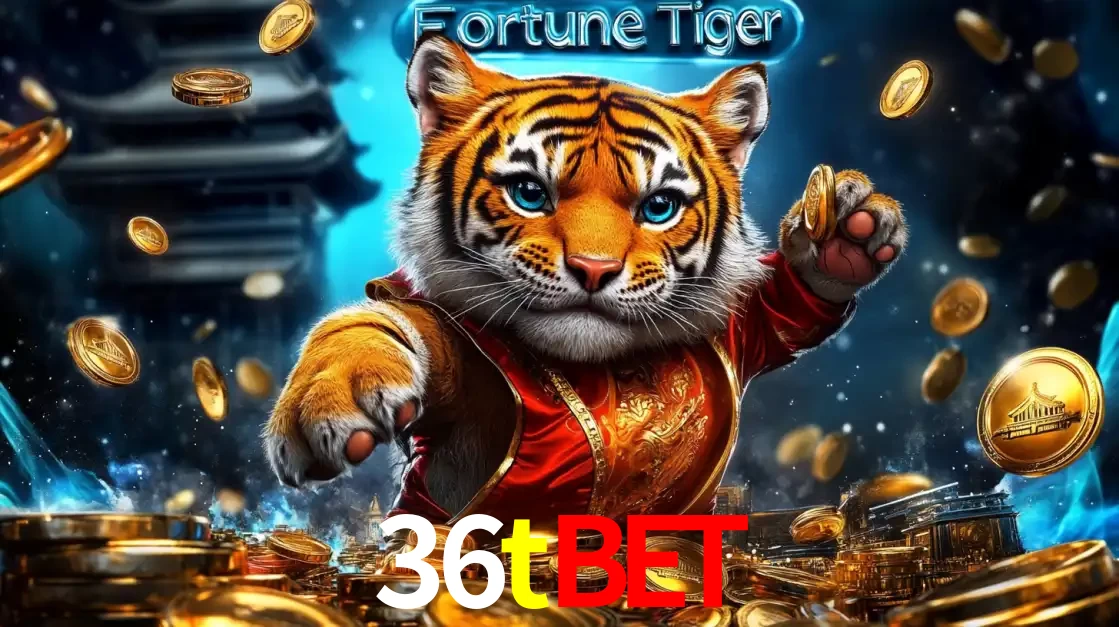 Imagem promocional do jogo de slot Fortune Tiger, com um tigre majestoso em traje tradicional cercado por uma fortuna em moedas de ouro, disponível agora no cassino 36tbet.